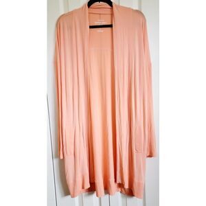 Torrid Supersoft 0 Open Cardigan‎ Long Boyfriend Cardigan Sweater Peach XL NEW
